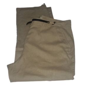 Jaclyn Smith Size 14 Linen Blend Tan Khaki Dress Capri‎  Faux Belt